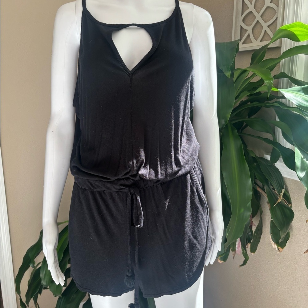 LOFT beach black romper